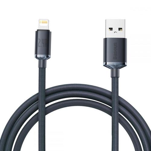 Cablu pentru incarcare si transfer de date Baseus Crystal Shine, USB/Lightning, 2.4A, 2m, Negru 1 Cablu pentru incarcare si transfer de date Baseus Crystal Shine, USB/Lightning, 2.4A, 2m, Negru