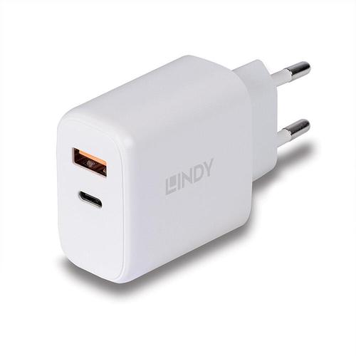 Incarcator retea Lindy USB A & C, 30W, 1x USB Type A, 1 x USB Type C 3A (Alb) 1 Incarcator retea Lindy USB A & C, 30W, 1x USB Type A, 1 x USB Type C 3A (Alb)