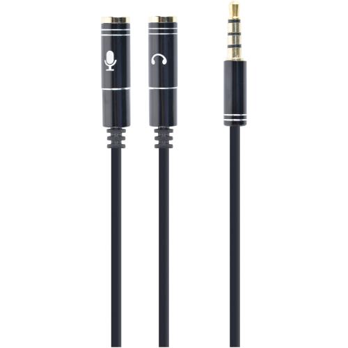 Cablu audio Gembird splitter stereo 1 x 3.5 mm jack T la 2 x 3.5 mm jack M, 20cm, Negru CCA-417M 1 Cablu audio Gembird splitter stereo 1 x 3.5 mm jack T la 2 x 3.5 mm jack M, 20cm, Negru CCA-417M