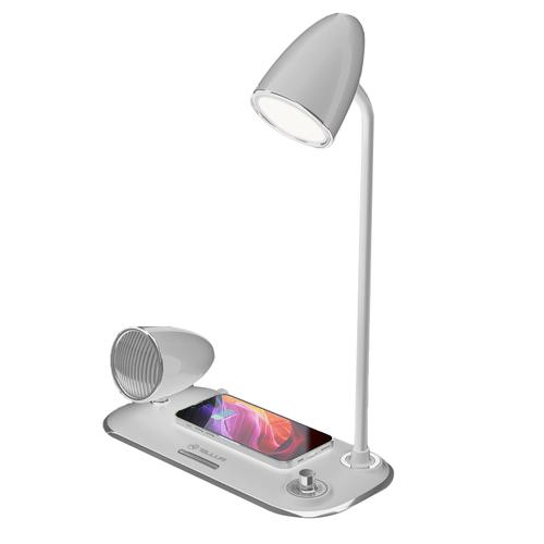 Incarcator wireless si lampa birou Tellur Nostalgia, 15W, Boxa Bluetooth 5W, Alb 1 Incarcator wireless si lampa birou Tellur Nostalgia, 15W, Boxa Bluetooth 5W, Alb