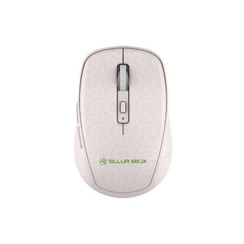 Mouse fara fir Tellur Green, 2.4Ghz, nano receiver, Crem 1 Mouse fara fir Tellur Green, 2.4Ghz, nano receiver, Crem