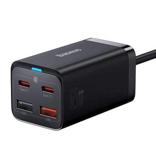 Incarcator rapid Baseus GaN3 Pro, 2x USB-C, 2x USB, 65W, Negru 1 Incarcator rapid Baseus GaN3 Pro, 2x USB-C, 2x USB, 65W, Negru