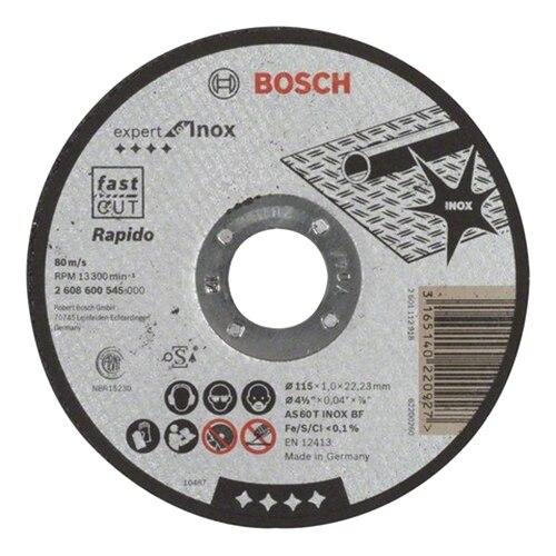 Disc abraziv taiere inox Bosch 2608600545, 115 mm diametru, 1 mm grosime 1 Disc abraziv taiere inox Bosch 2608600545, 115 mm diametru, 1 mm grosime