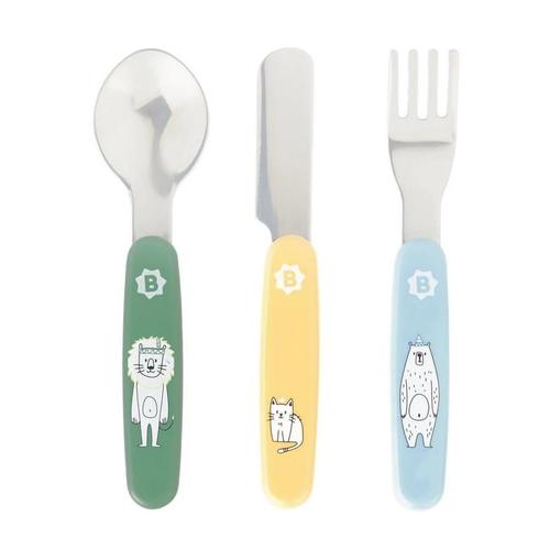 Set 3 tacamuri copii, Badabulle, Inox, Imprimeu animale, 14 x 3.5 cm, Multicolor 1 Set 3 tacamuri copii, Badabulle, Inox, Imprimeu animale, 14 x 3.5 cm, Multicolor