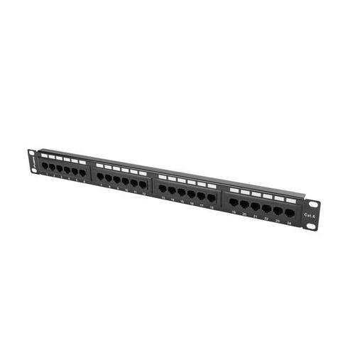 Patch Panel 24 port 1U, cat. 6, Lanberg, Negru 1 Patch Panel 24 port 1U, cat. 6, Lanberg, Negru