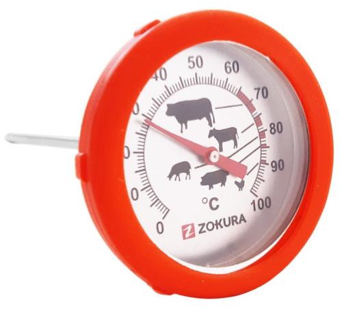 Termometru pentru carne Zokura Z1184, 0 / 100°C (Rosu/Inox) 1 Termometru pentru carne Zokura Z1184, 0 / 100°C (Rosu/Inox)