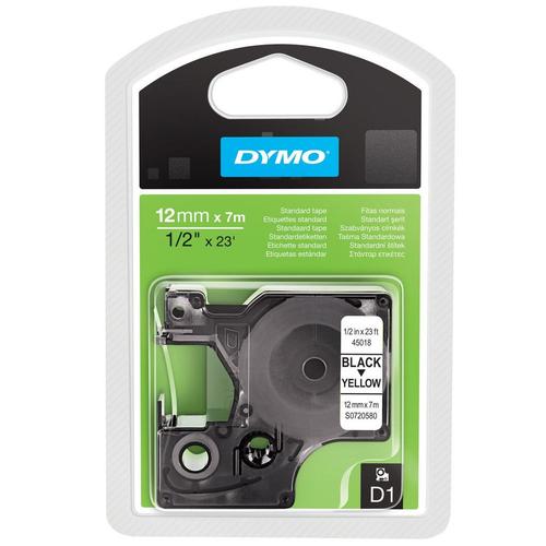 Banda laminata Dymo DY45018, 12mm x 7m (Negru/Galben) 1 Banda laminata Dymo DY45018, 12mm x 7m (Negru/Galben)