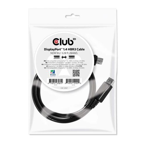 Cablu Club3D DisplayPort 1.4 HBR3, 8K, 60Hz, M/M, 1m 1 Cablu Club3D DisplayPort 1.4 HBR3, 8K, 60Hz, M/M, 1m