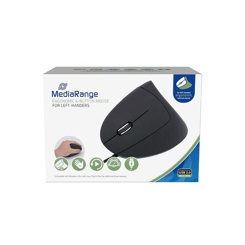 Mouse optic ergonomic MediaRange, 6 butoane, Negru 1 Mouse optic ergonomic MediaRange, 6 butoane, Negru