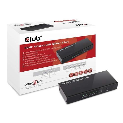 Convertor special Splitter, Club3D, HDMI 2.0, 4 porturi, Negru 1 Convertor special Splitter, Club3D, HDMI 2.0, 4 porturi, Negru