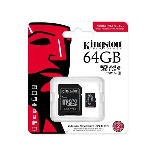 Card Memorie microSDXC Kingston Industrial, 64Gb, Clasa 10 / UHS-1 U3, Cu Adaptor SDCIT2/64GB 1 Card Memorie microSDXC Kingston Industrial, 64Gb, Clasa 10 / UHS-1 U3, Cu Adaptor SDCIT2/64GB