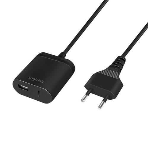 Incarcator retea 220V Logilink PA0256, 1 x USB-C, 1 x USB-A, maxim 2.4A, 12W, 1.5m, Negru 1 Incarcator retea 220V Logilink PA0256, 1 x USB-C, 1 x USB-A, maxim 2.4A, 12W, 1.5m, Negru