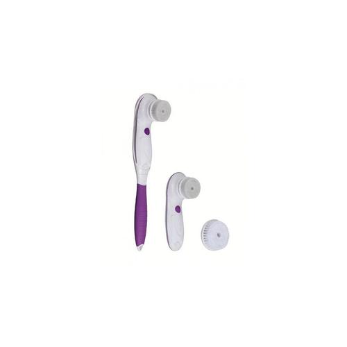 Perie rotativa exfolianta pentru fata si corp Livoo DOS146, Maner externsibil, 2 capete interschimbabile , Alb/Mov 1 Perie rotativa exfolianta pentru fata si corp Livoo DOS146, Maner externsibil, 2 capete interschimbabile , Alb/Mov