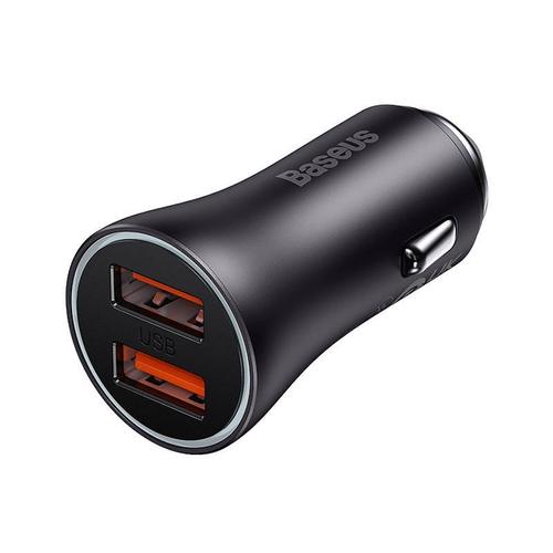 Incarcator Auto Dual Golden Contactor Max, Baseus, 2x USB, 60W, Negru 1 Incarcator Auto Dual Golden Contactor Max, Baseus, 2x USB, 60W, Negru