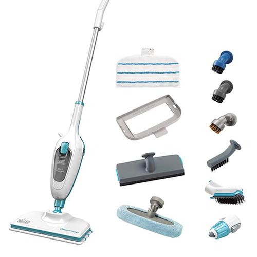 Mop cu aburi BLACK & DECKER FSM13E10-QS 10 in 1, 0.38l, 1300W, Alb 1 Mop cu aburi BLACK & DECKER FSM13E10-QS 10 in 1, 0.38l, 1300W, Alb