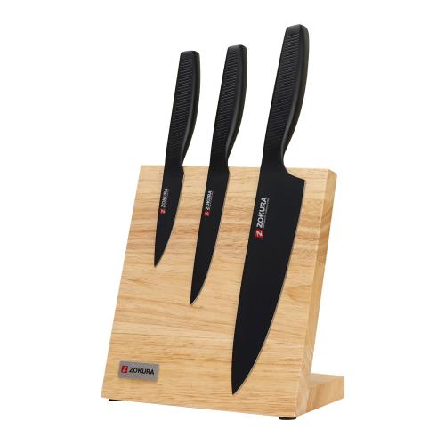 Set cutite 4 piese, otel inoxidabil, cu suport magnetic - Zokura 1 Set cutite 4 piese, otel inoxidabil, cu suport magnetic - Zokura