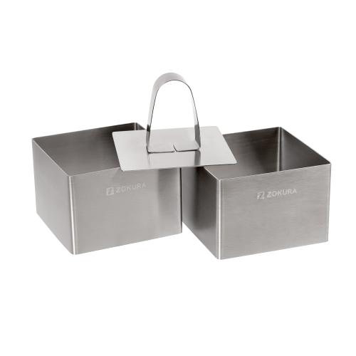 Set 2 forme decorare patrate si presa, inox, 7x7x5cm - Zokura 1 Set 2 forme decorare patrate si presa, inox, 7x7x5cm - Zokura