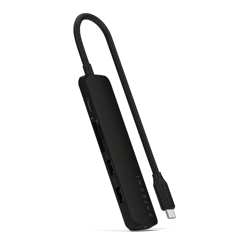 HUB USB Satechi Slim 6-in-1 ST-P6SK, USB-C PD 100 W, HDMI 4K, USB-A 3.2, USB-A 2.0, USB Type-C, Gigabit Ethernet (Negru) 1 HUB USB Satechi Slim 6-in-1 ST-P6SK, USB-C PD 100 W, HDMI 4K, USB-A 3.2, USB-A 2.0, USB Type-C, Gigabit Ethernet (Negru)