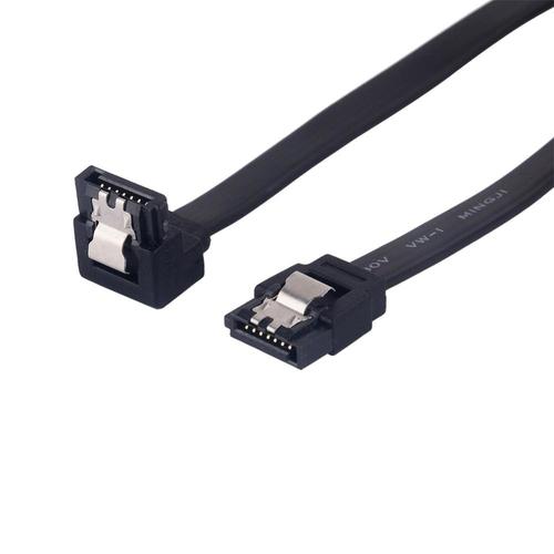 Cablu de conectare cu un conector in linie dreapta si unul inclinat Lanberg, SATA Data II mama/mama 6GB/S , 0.5 m, Negru 1 Cablu de conectare cu un conector in linie dreapta si unul inclinat Lanberg, SATA Data II mama/mama 6GB/S , 0.5 m, Negru