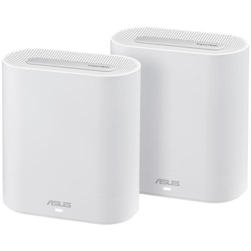 Sistem Wi-Fi Mesh Business ASUS ExpertWiFi EBM68 2PK, AX7800, Tri-Band, Quad-Core 1.7GHz CPU, 256MB/1GB Flash/RAM, 2.5G port, OFDMA, Beamforming, 8 SSIDs, guest portal customizat, Commercial-Grade Network Security & VPN, AiMesh, montare perete