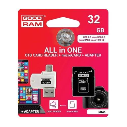 Set Card de memorie + Adaptor, GoodRam, 32 GB 1 Set Card de memorie + Adaptor, GoodRam, 32 GB