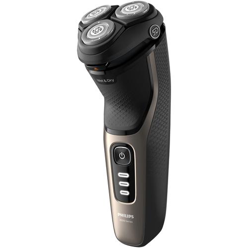 Aparat de ras Philips Shaver Seria 3000 S3242/12, barbierit umed şi uscat, fara fir, capete 5D pivotante si flexibile, lame autoascutire, 60 min, capac de protectie, Auriu cenusiu 1 Aparat de ras Philips Shaver Seria 3000 S3242/12, barbierit umed şi uscat, fara fir, capete 5D pivotante si flexibile, lame autoascutire, 60 min, capac de protectie, Auriu cenusiu