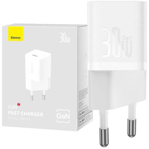 Incarcator retea Baseus, GaN5 Fast Charger 30W, 1 x USB Type-C 5V/3A, Alb 1 Incarcator retea Baseus, GaN5 Fast Charger 30W, 1 x USB Type-C 5V/3A, Alb