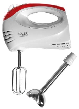 Mixer de mana Adler AD 4212, 300 W, 5 viteze, Turbo (Alb/rosu) 1 Mixer de mana Adler AD 4212, 300 W, 5 viteze, Turbo (Alb/rosu)
