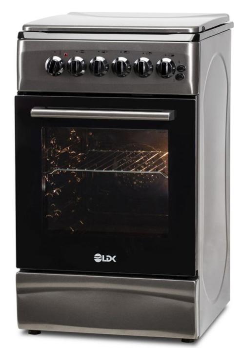 Aragaz mixt LDK 5060 ECAI SHINY GREY RMV NG, 4 Arzatoare, Aprindere electrica, Cuptor electric, 51 L, 60 cm (Gri)
