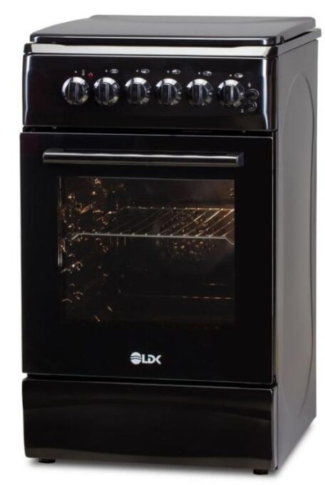 Aragaz mixt LDK 5060 ECAI Black RMV LPG, 4 Arzatoare, Aprindere electrica, Cuptor electric, 51 L, 60 cm (Negru)