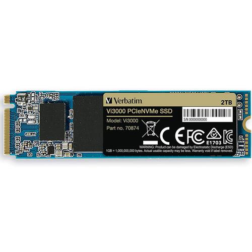 SSD Verbatim Vi3000, 2TB, PCIe Gen.3 NVMe, M.2 1 SSD Verbatim Vi3000, 2TB, PCIe Gen.3 NVMe, M.2
