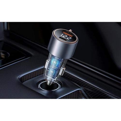 Incarcator auto Mcdodo CC-3690,1x USB, 1x USB-C, cu display, 75W, Negru 1 Incarcator auto Mcdodo CC-3690,1x USB, 1x USB-C, cu display, 75W, Negru