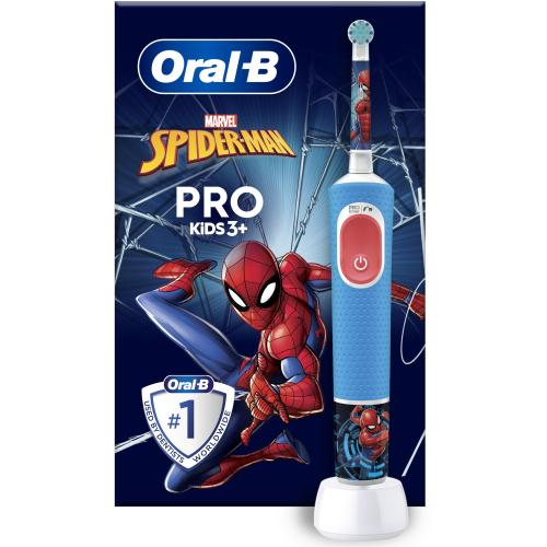Periuta de dinti electrica Oral-B Pro Kids Spiderman pentru copii, Curatare 2D, 2 programe, 1 capat, 4 autocolante, Albastru 1 Periuta de dinti electrica Oral-B Pro Kids Spiderman pentru copii, Curatare 2D, 2 programe, 1 capat, 4 autocolante, Albastru