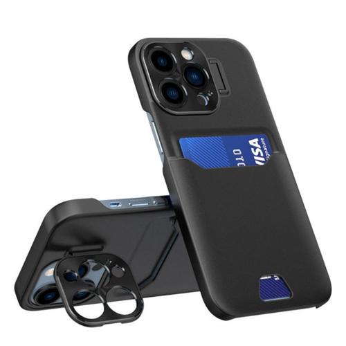 Husa Lemontti Leather Stand compatibila cu iPhone 14 Pro, Negru, cu suport pentru card 1 Husa Lemontti Leather Stand compatibila cu iPhone 14 Pro, Negru, cu suport pentru card