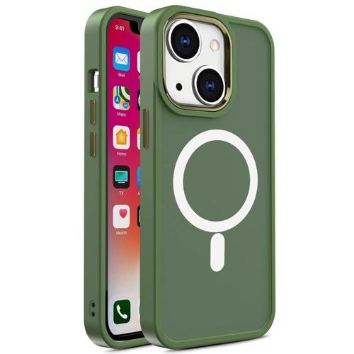 Husa Lemontti Color Matte MagSafe compatibila cu iPhone 15, Verde 1 Husa Lemontti Color Matte MagSafe compatibila cu iPhone 15, Verde