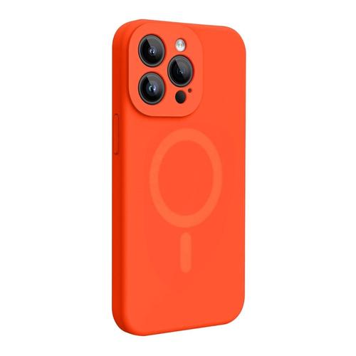 Husa Lemontti Liquid Silicon MagCharge compatibila cu iPhone 15 Pro, Portocaliu Neon, protectie 360 grade, material fin, captusit cu microfibra 1 Husa Lemontti Liquid Silicon MagCharge compatibila cu iPhone 15 Pro, Portocaliu Neon, protectie 360 grade, material fin, captusit cu microfibra