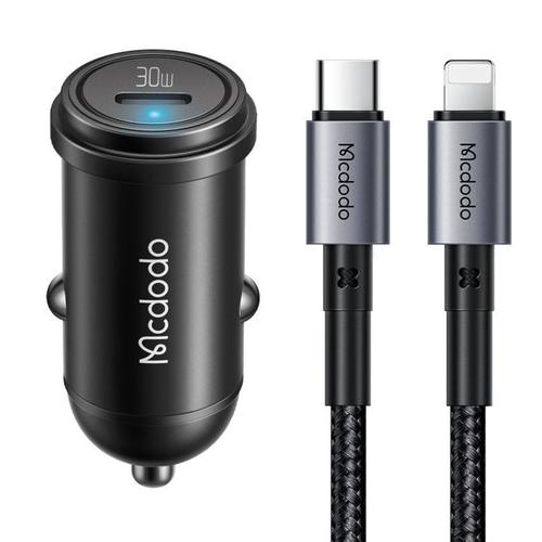 Incarcator Auto Mcdodo 1xType-C Fast Charging PD 30W, cablu Type-C la Lightning 1.2m (Negru) 1 Incarcator Auto Mcdodo 1xType-C Fast Charging PD 30W, cablu Type-C la Lightning 1.2m (Negru)