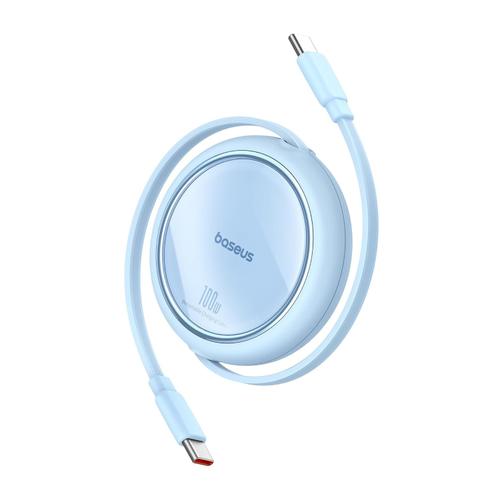 Cablu Baseus Free2Draw Mini, Retractabil, USB-C la USB-C, 100W, 1m (Albastru) 1 Cablu Baseus Free2Draw Mini, Retractabil, USB-C la USB-C, 100W, 1m (Albastru)