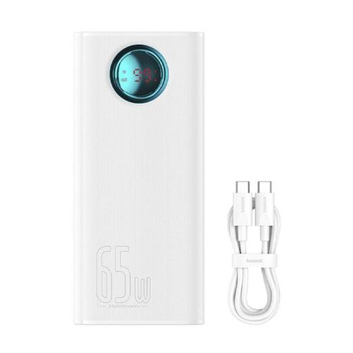 Acumulator extern Baseus Amblight Digital Display, 26.800 mAh, Incarcare rapida, 65W, cablu USB-C la USB-C inclus (Alb) 1 Acumulator extern Baseus Amblight Digital Display, 26.800 mAh, Incarcare rapida, 65W, cablu USB-C la USB-C inclus (Alb)