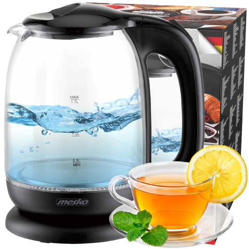 Fierbator apa Mesko MS1302B, Sticla/Plastic, 2200W, 1.7L (Negru) 1 Fierbator apa Mesko MS1302B, Sticla/Plastic, 2200W, 1.7L (Negru)