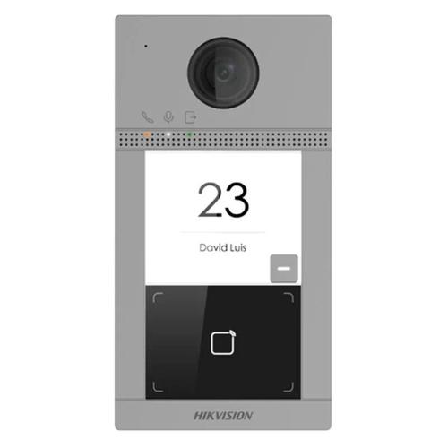 Post de exterior videointerfon IP Hikvision DS-KV8113-WME1(C); WIFI; 1 x buton de apelare( pentru o singura familie- permite apelarea a mai multor monitoare de interior); camera video 2MP True WDR ( unghi vizualizare: Horizontal: 129° Vertical: 75°)