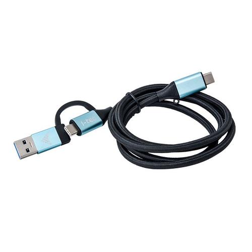 Cablu de date I-TEC USB-C la USB-C, cu adaptor USB-A 3.0, 4K, 100 W (Negru) 1 Cablu de date I-TEC USB-C la USB-C, cu adaptor USB-A 3.0, 4K, 100 W (Negru)