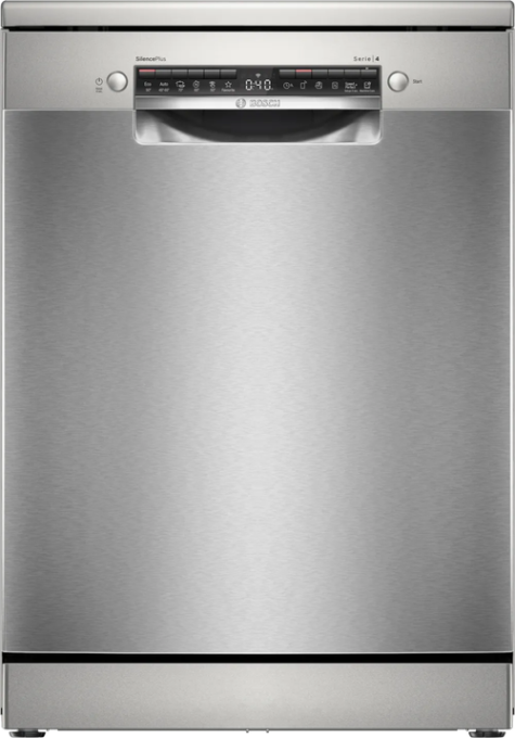 Masina de spalat vase independenta BOSCH 3SMS4EVI00E, Seria 4, 60 cm, Clasa C, anti amprenta, EfficientDry, Sertar Vario, Sistem Rackmatic triplu, Silence Plus (Inox)