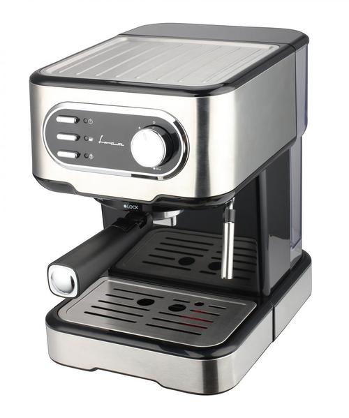 Espressor Fram FEM-850BKSS, presiune: 15 bar, filtru inox, rezervor apa detasabil: 1.5L, boiler aliaj aluminiu, protectie suprapresiune, protectie supraincalzire, 850W