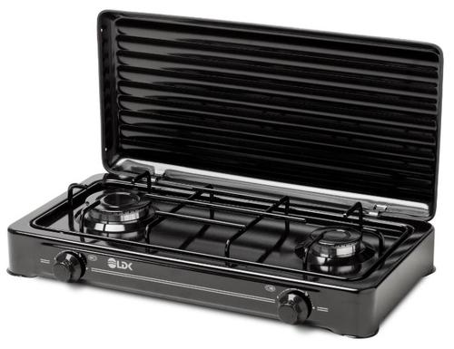 Plita de exterior LDK AMORFO 2 Black, Gaz, 2 arzatoare (Negru)