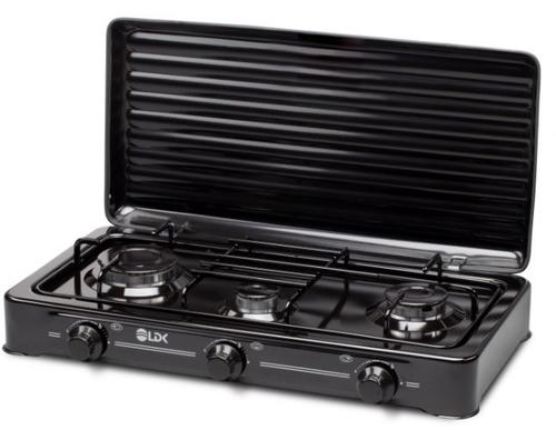 Plita de exterior LDK AMORFO 3 BLACK, Gaz, 3 arzatoare (Negru)