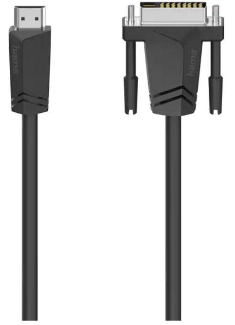 Cablu HAMA 205018, HDMI - DVI/D, 1.5m, FullHD (Negru) 1 Cablu HAMA 205018, HDMI - DVI/D, 1.5m, FullHD (Negru)