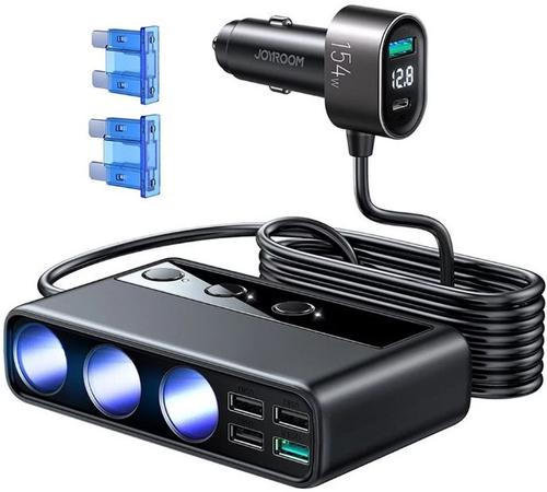 Incarcator Auto Joyroom JR-CL06, 154W, 3A, 4 x USB-A, 1 x USB-C (JYR058BLK) (Negru) 1 Incarcator Auto Joyroom JR-CL06, 154W, 3A, 4 x USB-A, 1 x USB-C (JYR058BLK) (Negru)