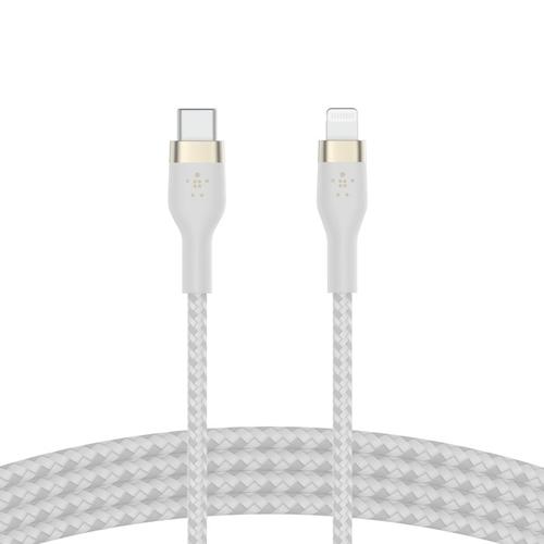 Cablu de date Belkin BOOST CHARGE PRO Flex USB-C catre LTG, Silicon impletit, 2M, Alb 1 Cablu de date Belkin BOOST CHARGE PRO Flex USB-C catre LTG, Silicon impletit, 2M, Alb