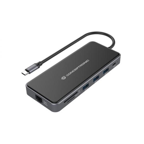 Docking station Conceptronic DONN15G, HDMI x 2, VGA x 1, USB-C PD x 1, USB-C Data x 1, USB 3.0 x 2, USB 2.0 x 1, SD x 1, MicroSD/TF x 1, Gigabit LAN x 1, Audio x 1 (Negru) 1 Docking station Conceptronic DONN15G, HDMI x 2, VGA x 1, USB-C PD x 1, USB-C Data x 1, USB 3.0 x 2, USB 2.0 x 1, SD x 1, MicroSD/TF x 1, Gigabit LAN x 1, Audio x 1 (Negru)